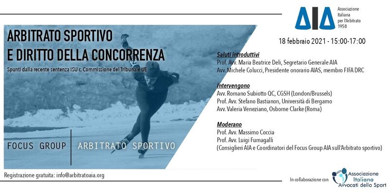 Webinar: Arbitraje deportivo y derecho de la competencia