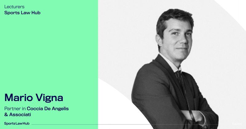 L'avvocato Mario Vigna docente per il corso Sport Arbitration  organizzato da Sports Law hub