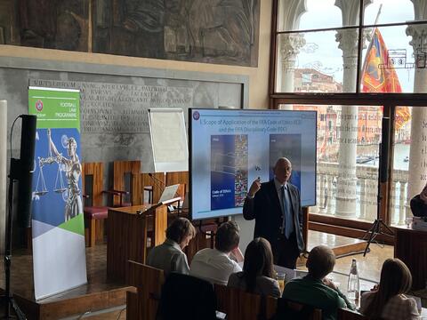 Professor Massimo Coccia teaches at the UEFA Football Law Programme