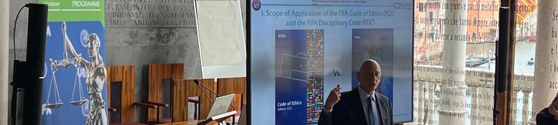 Professor Massimo Coccia teaches at the UEFA Football Law Programme