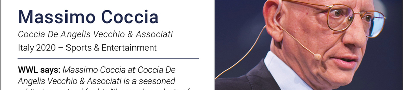Professor Massimo Coccia in Who's Who Legal 2020 directory